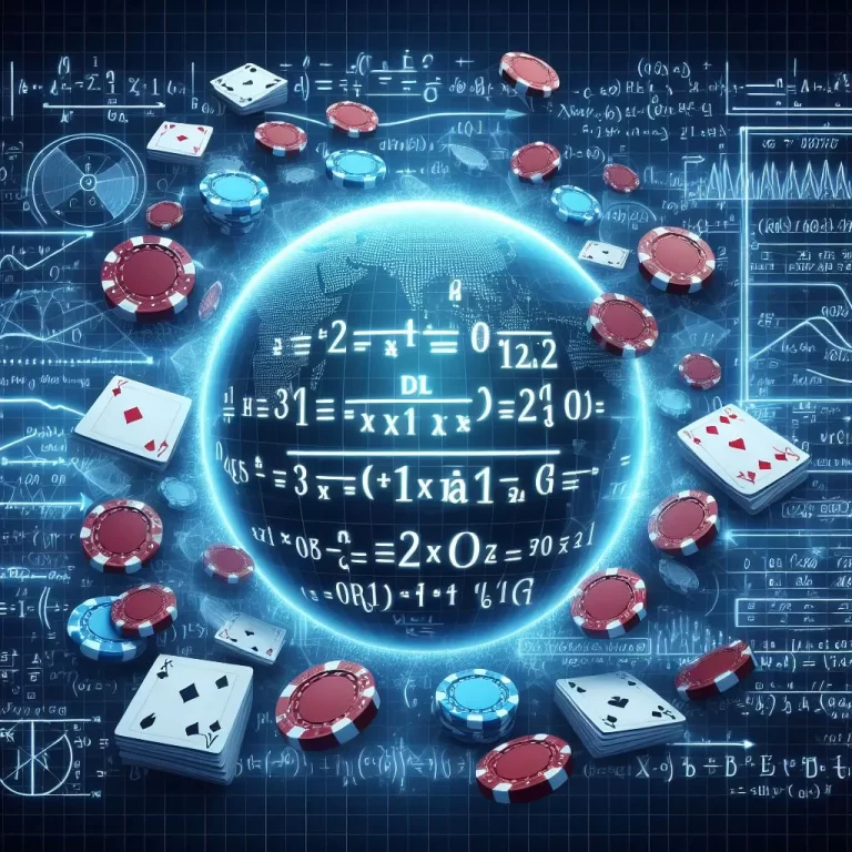 llustration depicting mathematical formulas and casino game elements, symbolizing the role of Mathematics in unraveling probability and odds in casino games discussed in the article.